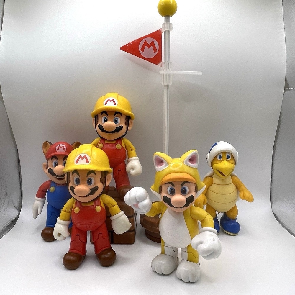 Nintendo Super Mario Bros 4" Action Figures Jakks Pacific 2015 LOT of 7 Pieces